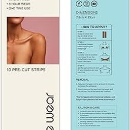 Bare Wear Pre-Cut Body Tape Strips 7.5 cm Width A-J+ Cup Sweatproof Breast Lift Boob Tape (Pack of 10)-image-19