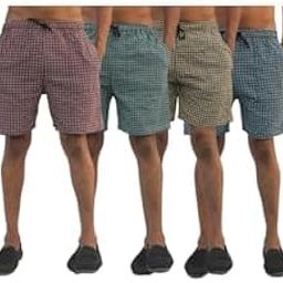 Men’s Regular Fit 100% Cotton Casual Lounge Shorts | Dual Pocket Sleep Shorts Pack of 4-picture-11