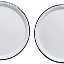 B N R EXPORTS Dish Plate ENAMLLED Pack of Two Big Size (Heavy Duty) 31 cm x 31cm x 3cm-39