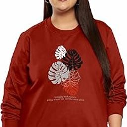 Women's Plus Size Cotton Fleece F/S Chest Print Winterwear Sweatshirt-image-47