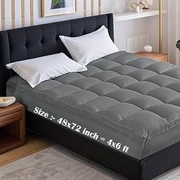 Soft 1000 GSM Mattress Padding/Topper for Comfortable Sleep (Grey, 4Ft x 6 Ft - Twin 48X72Inch, Polycotton)-image-68