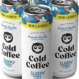 Sleepy Owl French Vanilla Liquid Cold Coffee|4 X 230Ml Cans|Made With Real Milk & Coffee|No Preservatives-image-82
