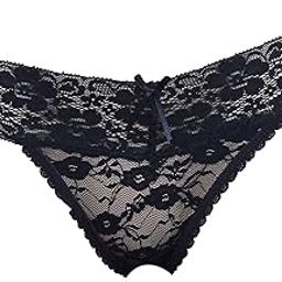 Black Transparent Lace Valentine Gift Panty Intimate Wear Romantic Lingerie Honeymoon Surprise Gift for Your GF Girl Friend Wife Lover-image-15