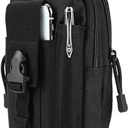 LAFILLETTE Tactical Waist Belt Bag | Universal Outdoor Military Wallet Pouch Phone Case Gadget Pocket for Sports Camping Hiking (Black)-image-95