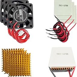 MTDELE 3 Sets TEC1-12706 Peltier cooler module kit 6A 12V Cooling panel + Aluminum Heat Sinks + 12V Cooling Fan-image-66