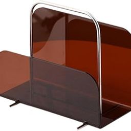 Magazine Stand Portable Utility File Book Holder for Reception Books Library Brown-image-15