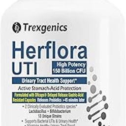 Trexgenics HERFLORA-UTI Probiotics 150 Billion CFU Urinary Tract Health Support Delayed release stomach acid protection capsules (30 Veg Capsules))-17