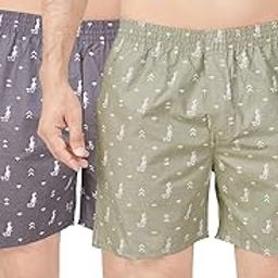 Cotton Men Regular Fit Boxers Ultra-Comfort Natural Fiber Printed Boxer Shorts with Elastic Waistband, Side Pockets Premium Cotton Printed Boxer Shorts-picture-46