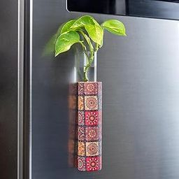 Artmansha Mosaic' Magnetic Test Tube Planter/Vase |Cork Mini Flower Vase| with Removable Test Tube| Strong Magnet| Fridge Magnet Planter| Small Flower vase| Living Room dcor-image-59