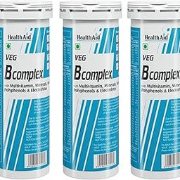 Health Aid Veg B Complex - 30 Effervescent Tablets | Multivitamin, Minerals, Herbal Blend, Polyphenols & Electrolytes-image-44