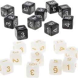 bnf® 20Piece Six Sided Dice D6 for Playing D&D RPG Party Game Black and White | Accessories | Role Playing Games | Games-image-17
