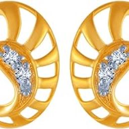 p.c. chandra jewellers 18k (750) Yellow Gold and Diamond Stud Earrings for Women-picture-27