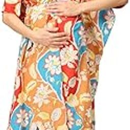 Mom Kaftan Nighty | Nursing Kaftan Nighty | Pre and Post Pregnancy | Comfortable | Nightwear Dress | Nursing Zipper-34