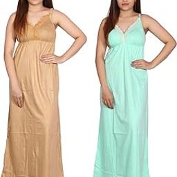Nighties Women's Hosiery Embellished Maxi Nighty Slip Hosiery Cotton Full Length Camisole, Long Inner wear Petticoat-Suit Slip Long Gown Maxi Combo.(BN-P2)-picture-41
