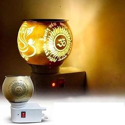 ORZINPRO Glass Kapoor Dani, Electric Camphor Diffuser Ganesh Ji Om Electic Camphor Burne, |Multipurpose Incense Aroma Dhoop Dani|Camphor Burner Diffuser|Electrical Night Lamp for Office, Home-image-91