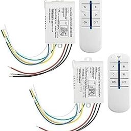Lighting Hub 4-Way Digital Switch On/Off 220V-240V Light Digital Rf Remote Control Remote-Control Wireless For Wall Switch Pack of- (2)-25