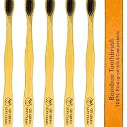 5 Pack Bamboo Toothbrushes for Adults - Eco-Friendly, BPA-Free, Biodegradable Wooden Toothbrush Set with Soft & medium Bristles - Zero Waste Dental Care-image-21