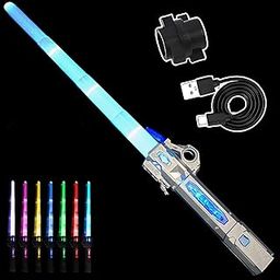 Lightsaber for Kids, Telescopic Design 7 Color Light Sword with Sound & Charging Cable, Funny Toy for Role Play Games and Parties, Funny and Durable Light Saber Toy-image-59