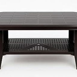 Modern Plastic Center Table with Lower Shelf for Living Room, Office & Home Use | Durable & Easy to Clean| Teapoy – Brown Colour (Rectangle Design)-image-29