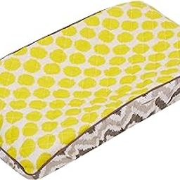 Bacati Ikat Zigzag Grey & Muslin Yellow Dots Changing Pad Cover-image-66