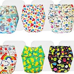 Dumbledo Premium Cloth Diaper with Cotton Insert (Pack of 6) | Hypoallergenic | Leakproof | Quick Dry | Worry-Free Diapering | 3 Months – 3 Years | Unisex Baby-image-86