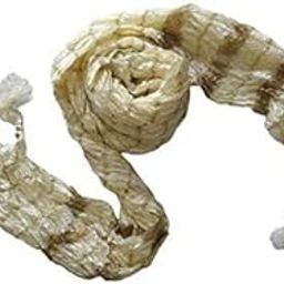 Off white Color Crush Silk Men Stole for Gents with Golden Stripes, 250 x 20 cm-picture-16