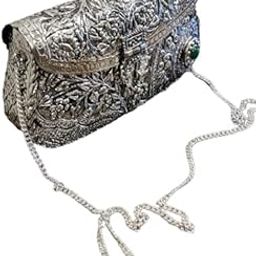 German Silver Vintage Handmade Sling Hand Clutch/Sling Purse for Women - Size 8 * 2.5 * 5 inch-image-96