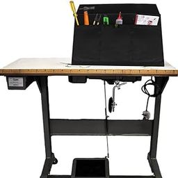GREEN DECOR Piece Of 1 Waterproof Sewing Machine Polyester Cover For Domestic & Industrial with 3 Storage Pockets,Tailoring Silai Machine with Most Standard Juki Jack Usha(Black 21X8.5X11 Inch)-36