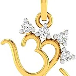 18KT Yellow Gold and American Diamond Pendant for Women-image-79