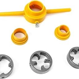 Hetkrishi 6Pcs PVC Thread Maker Tool,Pipe Round Die Set, Pipe Threader Plumbing Tool, Three Maker Size: 1/2", 3/4", 1-picture-25