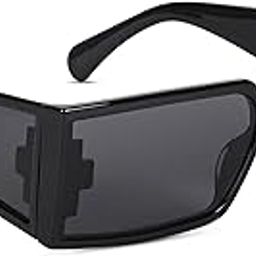 UV Protected Black Rectangle Sunglasses for Men & Women-image-25