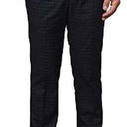 Men's Poly Rayon Blend Checks Pattern Neo Fit Flat Front Formal Trouser-picture-30