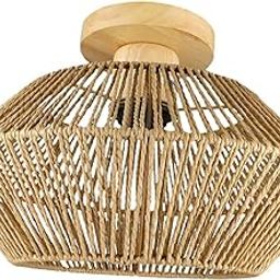 ARTISOUL® Woven Ceiling Light Fixture Boho Woven Basket Shade for Farmhouse Cafe Hotel | Lamps, Lighting & Ceiling Fans | Lamp Shades-image-38