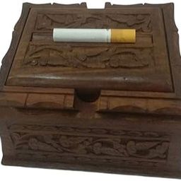 Jtku Handicraft Wooden Hand Crafted Antique Cigarette Magic Box/Case Handmade Pure Sheesham Delight Magic Wooden Cigarette Dispenser(Brown) Pack Of 1-image-38