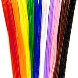 53ARTS 100 Pcs Pipe Cleaner for Craft, 12 Inch Flexible Wired Fibre/Furry Sticks for Kids Hobby, Fun, Scrap-Book, DIY Accessory (Multi-Color)-image-49