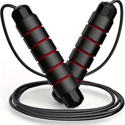 AJRO DEAL Adjustable Skipping Rope PVC Jump Rope for Men, Women & Kids | Ideal for Exercise, Weight Loss, Cardio & Gym Workouts (Red)-24