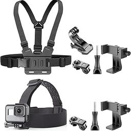 Chest Strap Harness Mount, Head Strap Clip Holder and Mobile Phone Clip Mount Kit for Recording VLOG/POV, Universal Accessories Kit Compatible for Most Cellphones and Action Cameras-image-8