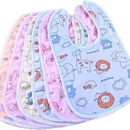 MELVIS Fastdry Bibs - 6pcs | Baby bibs for 6 to 12 months | Bibs for new born baby 0 to 6 months | Waterproof Spill Resistant Bibs | Soft cotton bib | Infant Apron-12