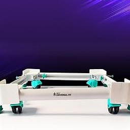 Messo Series - 180kg Load Capacity - 100% Metal Adjustable Fridge Trolley Stand For Double Door Replacement For Whirlpool Godrej Samsung Kelvinator lg double door fridge trolley with wheel White Color-picture-13