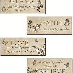 Sarvada Decor 4pcs Vintage Wooden Posters with Inspirational Quotes | Retro Butterfly-Themed Wall Art - Perfect for Home Decor & Gifts-image-54