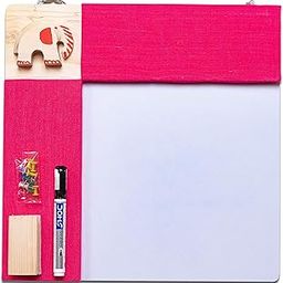 IVEI Combination Board - Pin Board and White Board Combo - Dry Erase Board - Bulletin Board - Dual White Board & Pin Board for Kids Study Room, Office, School, Home with Handcrafted Elephant - Pink-26