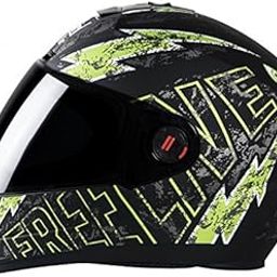 Steelbird SBA-1 Free Live Matt Black with Green Helmet with Plain visor, 580mm-8