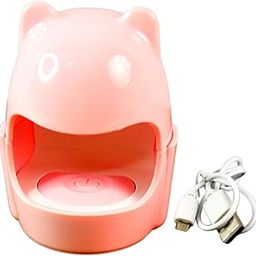 Portable UV LED Nail Dryer, Bear-Shaped Design, USB-Powered, Pink, Rechargeable Nail Dryer-image-30