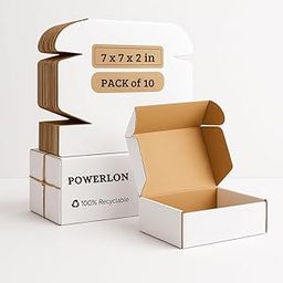 POWERLON 3 Ply White Flap Corrugated Packaging Box, Size 7X7X2 Inches Paper Cardboard for Secure Shipping | Durable & Eco-Friendly Packaging Inches Pack of 10-image-62
