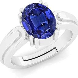 Certified 2.25 Ratti 1.00 Carat (Special Quality) Natural Unheated Untreated Ceylone Blue Sapphire AdjustableSterling Silver 92.5 Ring Gemstone by Lab Certified-19
