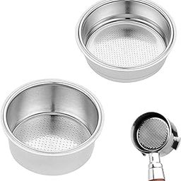 2-Piece Coffee Filter Steel, Coffee Machine Accessories, 51mm Coffee Strainer Basket， Stainless Steel Filter for Espresso Machines, Bottomless Portafilter, Prevent Overflow-image-99