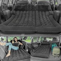 Oshotto Multifunctional Car Inflatable Bed Air Mattress SUV Car Travel Outdoor Campting mat with Two Air Pillows and Air Pump Compatible with Hyundai Creta (Black)-24