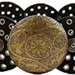 Womens PU Leather Waist Belt Waistband For Pants Dresses Costume Accessories, Gold-image-29