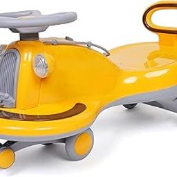 PANDAORIGINALS Musical with Lights Plasma car with Backrest Lights Ride On for Kids, Baby Car, Ride On Magic Car for Kids 2 to 8 Years Boys Girls (Train Yellow)-image-5