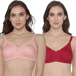 K Lingerie Kwid Women's Non Padded Wirefree Full Coverage Support Plus Size T-Shirt Bra | Pack of 2-image-52